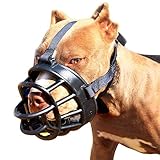 Protección: este bozal ligero cuenta con un diseño de cesta para una protección completa.Protege a tus hijos cuando se queden con los perros y evita que tu perro se coma restos por la calle y ladre a los peatones.