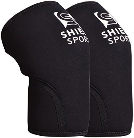 Knee Sleeves – 7mm pair Neoprene Sleeves for Cross Training, WODs, Weightlifting, Squatting, Bodybuilding and Powerlifting – Top Quality Fitness Gear – Unisex Knee Support (M (32-36cm))