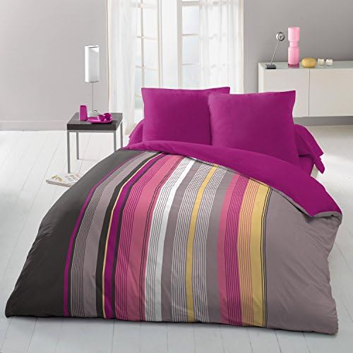 Home Passion 60681 scorie 2 Duvet Cover, Linen, 3 Pieces Microfibre 220 x 240 cm Multi Coloured