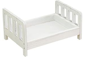 YUOKI99 Amusingtao Neugeborene Fotografie Requisiten,Holzbett-Hintergrund, Baby Foto Hintergrund Diy Kleine Holzbett Abnehmbare Bett Studio Krippe Schießen Requisiten Zubehör