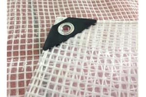 B2C Tarpaulin Regular And Heavy Duty Waterproof Cover Tarp Ground Sheet Multi Sizes Transparent Blue Silver Clear Camo Army (Clear (100GSM), 1.5 x 2m)