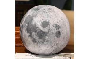 OUKEYI 17cm Super Cute Sun Plush Soft Pillow, Soft and realistic Earth, Moon, Sun, stuffed plush toy for learning science, astronomy, space, blue planet, toy ﻿ (Grey Moon)