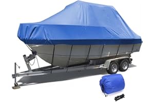 YILEFU Bâche Bateau 600D Oxford Imperméable, Anti-déchirure, UV, Neige, Toutes Saisons avec Corde Fixe pour Protéger Le Navire, Bleu 21-24FT: 732 * 300cm