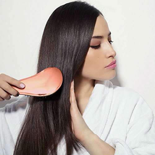 Detangler Bürste – Die beste Haarbürste zum Entwirren von Knoten im Haar. Geeignet für dünnes, dichtes oder nasses Haare und auch für Kinderhaare (Rotgold) - 3