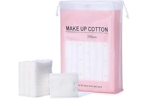 Ericotry 200 Pcs Thick Square Organic Cosmetic Makeup Cotton Pads Facial Soft Cottom Balls for Skin Care Applying Lotion Removing Nail Polish Remover Soft and Absorbent