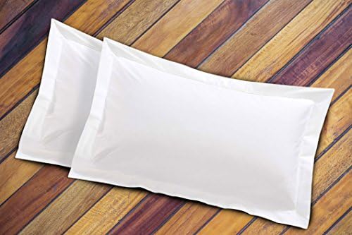 AxeBlink Platinum 300 Thread Count Organic Cotton Hotel Quality Oxford Pillow Cases Pair. (White, Oxford Pillow Cases Pair)