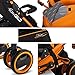Twins Stroller Pushchair DUO - foldable and multifunctional highclass baby pram, Colour Electric Orange