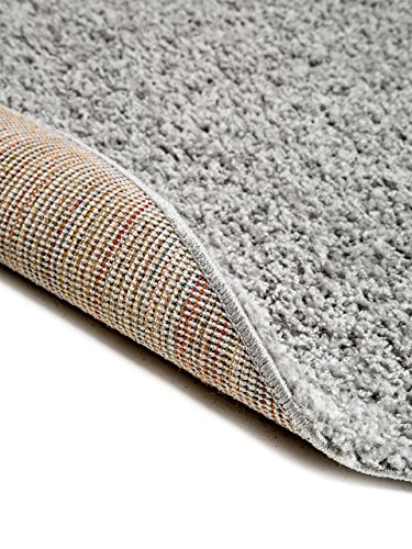 benuta Shaggy Hochflor Teppich Swirls Grau ø 80 cm rund | Langflor Teppich für Schlafzimmer und Wohnzimmer - 5