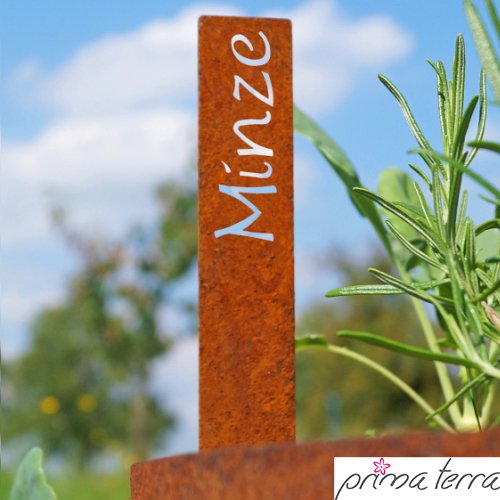 prima terra "Minze" Steckschild Kräuterschild Kräuterstecker Pflanzschild Pflanzstecker