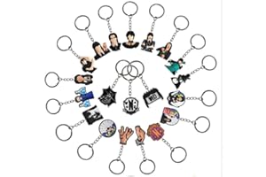 CLVSYH 20Pcs Llavero de Miércoles, Silicona Llavero, Llavero de Animados, Llaveros para Fiestas Infantiles, Miércoles Llaveros para Niños Niñas Fiesta de Cumpleaños Regalos