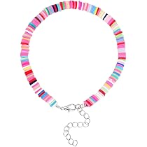 QMHJE Collana di perle imazione Donna Girocollo Perline di semi Arcobaleno Chiusura in acciaio