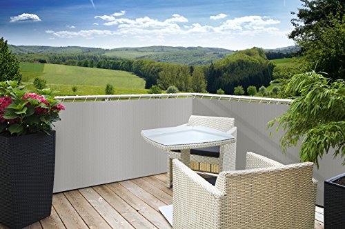 Windhager Balkonblende Sylt, 0,9 x 5 m, uni, grau - 4