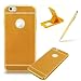 Produktbild iPhone 7 4.7 Zoll Ultra Dünn Thin Kratzfest Hülle,iPhone 7 4.7 Zoll Leicht Leder Zurück Schale Case,Herzzer Luxus Gergeous Stoßfest [Gold Galvanisieren] Überzug TPU Rahmen Bumper Flexibel HandyHülle Schutzhülle Cover für iPhone 7 4.7 Zoll + 1 x Frei Gelb Handy Halterung Ständer + 1 x Frei Gelb Stift Stylus - Gelb
