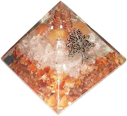 Carnelian Stone Pyramid Healing Crystals Reiki Organite Pyramid Reiki Spritual Gift With Red Gift Pouch