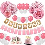 10 globos rosados y 10 blancos, el tamaño de la letra de la torta es de aproximadamente 5 * 4 pulgadas, el papel glitter glitter - sin polvo