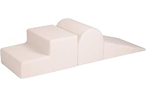 MEOWBABY Aire De Jeux en Mousse pour Enfants - 3 Élément Blocs d'escalade, Boucle, Blanc
