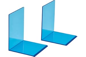 MAUL Podpórka na Książki z Akrylu (2 Sztuki) 10 X 10 X 13 Cm Uchwyt na Książki, Organizer dla Dzieci, Książki, Biuro, Regał, Podpórka na Książki O Stylowym Akrylowym Wzornictwie, Chroni Meble, Kolor