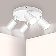 Ketom GU10 LED Ceiling Light Rotatable, 4 Way Ceiling Spotlight Fitting Round, White Ceiling Lights, Ceiling Spotlight Modern, Bulb Not Included