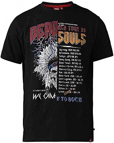 DUKE D555 Dead Souls Heavy Metal Rock Spliced Two Sided Design Crew Neck T-Shirt-8XL