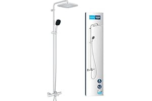 GROHE Vitalio Comfort 250 Sistema de ducha con ahorro de agua y mezclador termostático de baño con 2 tipos de chorro Sistema antical Cromo 26984001