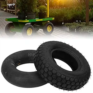 4.10/3.50 6 Tyre, Rubber Irreplaceable Shock Absorption Effect Strong Grip Lawn Mower Tyre Inflated for Wheelbarrows for Trolleys for Lawn Mowers