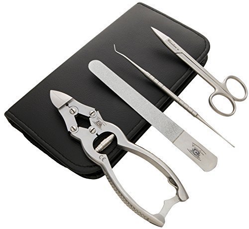 CANDURE®- 4Ps SOLID STAINLESS STEEL PROFESSIONAL CLIPPERS CUTTERS CANTILEVER 16 cm WITH TOE NAIL SCISSORS FOR THICK TOENAILS.