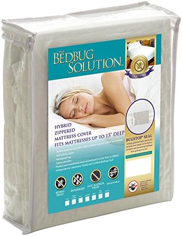 The Allergy Store Hybrid Stretch Zippered Waterproof Mattress Cover, 15" Deep, White, king