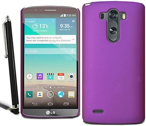 Stylish Slim Thin Hard Case Armour Cover For LG G4 + Screen Protector + Stylus (Purple)