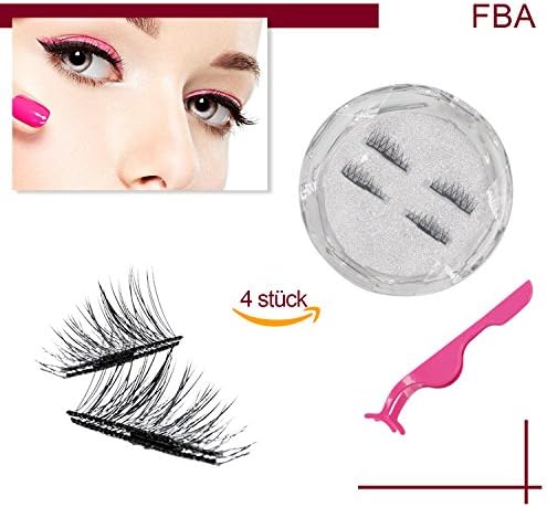Reusable False Eyelashes Magnetic Magnet Ultra Slim Natural False Eyelashes Magnets Extension Fibre (1 Pairs 4 Pieces) J-020