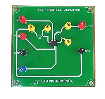 Lab Instruments Operational Non Inverting Amplifier Experiment Board with teak wood box (with out power supply)