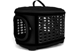 EASY JOY Caisse de Transport pour Chat et Petit Chien - Sac à Dos avec Ouverture Supérieure, Valise avec Matelas, Panier Respirant pour Voyage en Train/Voiture (Noir)
