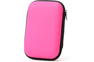 GOBFAR Funda Disco Duro Externo 2,5" Estuche Bolsa Organizador, Funda rígida para Portable External funda protectora de viaje bolsa de almacenamiento, Discos Duros Funda HDD para Discos SDD (Rosa roja)