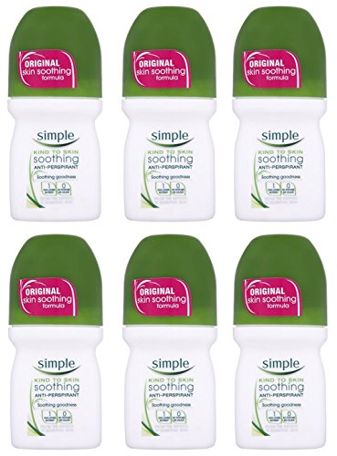 NEW SIMPLE KIND TO SKIN DEODORANT ANTIPERSPIRANT ROLL ON 50ML SENSITIVE SOOTHING