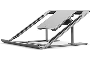 ALOGIC Metro Adjustable & Portable Laptop riser, constructed aluminium alloy & silicon grip, six adjustable angles, fits the latest MacBook, surface, and other laptop devices