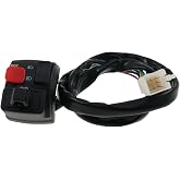 2EXTREME 8 Pin Left Remote Control Compatible with Derbi Senda, Aprilia RX | Black unit: turn signals, light, horn; fits Apri
