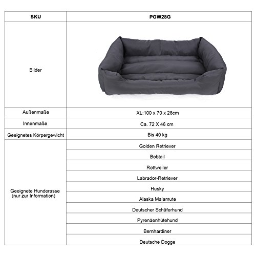 Songmics-XL-Dog-Bed-Pet-Sofa-easy-clean-Non-slip-bottom-100-x-70-x-28-cm-PGW28G