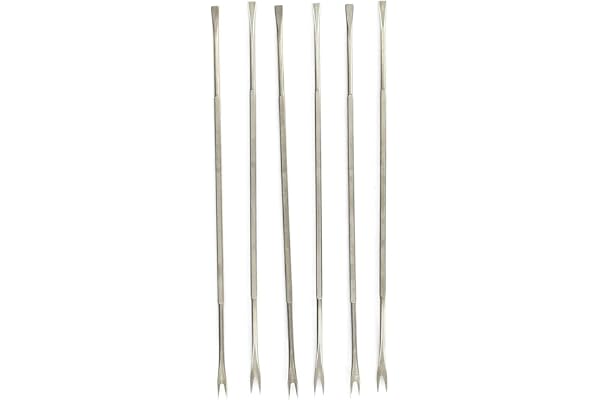 Fackelmann 43776 Lot de 6 fourchettes à crustacés, 6 fourchettes à crustacés, curettes pour Fruits de mer, Fourchette Pince de Crabe, Acier Inoxydable, Argenté, 18,5 cm
