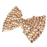 Girl Ladies Fashion Diamante Crystal Stone Bow Hair Clip With Various Colours (Bow Gold)