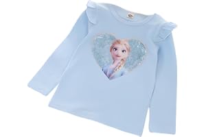 FANCYLAND ELSA und Anna T-Shirt Glanz Langarmshirt Frozen 2 Eiskönigin 2 Prinzessin Eisprinzessin Mädchen Kinder