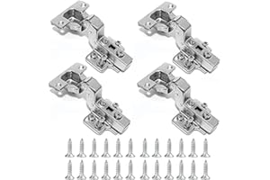 QINGHEC 4 Pcs Inset Soft Close Kitchen Cupboard Hinges - Cabinet Hinges for Cupboard Doors & Wardrobe Doors (35mm)