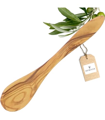 DAGDEG 3er Set Esslöffel Aus Olivenholz - Handgefertigte Holzlöffel 20cm Für Küche & Dessert