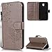 Produktbild FNBK Kompatibel mit Hülle Samsung Galaxy J5 2017 J530 Hülle Leder Grau Löwenzahn Blumen Handyhülle Leder Flip Wallet Cover Tasche Stand Case Card Slot Magnetverschluß Kratzfestes Schutzhülle