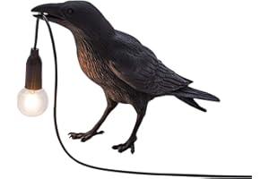 FYSI Bird Lamp Table Lamp Playing Raven/Applique, Modern Table Light, Bird Desk Lamp, Table Lamp Mordern Art Deco Table Lamps Bedside Decor for Living Room Decoration Raven Desk Lamp