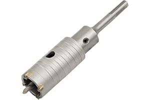 Meccion Fresa a Tazza per Muro Cemento con Adattatore SDS Plus 110mm, Punte di Tungsteno Sega a Foro Cavo per Mattoni, Calcestruzzo, Muro di Pietra di Cemento (40mm+110mm SDS Plus Adattatore)
