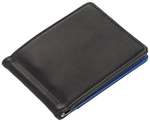 Preisvergleich Produktbild TROIKA Geldscheinklammer NIGHT SKY - MYC27 / BL - Kartenetui und Geldscheinklammer - 6 Kartenfächer - schwarz / blau - Leder / PU - Kreditkarten, Bankkarten, Visitenkarten - das Original von TROIKA