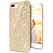 Produktbild Hülle für iPhone 7 Plus,SchutzHülle für iPhone 8 Plus,iPhone 8 Plus/7 Plus Silikon Handyhülle TPU Case,KunyFond Bling Shiny Glänzend Glitter Glitzer Silikon Hülle [Kratzfeste, Scratch-Resistant] Crystal Kirstall Clear Case Durchsichtig Stoßdämpfend Transparent Weichem Flexible Kristallklar Silikon Schutzhülle Handy Gürtel Tasche Hülle Case Cover Fall-Abdeckung Etui TPU Bumper Schale für Apple iPhone 8 Plus/7 Plus 5.5" (Gold)