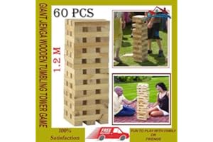 FastWrite Wooden Giant Tumbling Tower Fun Garden Family Outdoor Game - Next Day Delivery