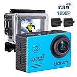 WIFI Action Camera HD 1080P Waterproof Camera 12MP Underwater Camera with 2 Free Batteries and Full accessories for Drond, Kids, Bike, Motorcycle, Helmet, Cycling, Diving, Snorkelling, Horse Riding, Swimming, Surfing etc