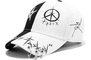 XibeiTrade Unisex Graffiti Baseball Cap Hiphop Schwarz Weiß Hut Mode für Männer Frauen