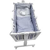 Babywiege Kinderbett Babybett Stubenwagen Beistellbett + 9 tlg. Zubehör - 4